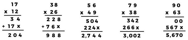Multiplication Sums