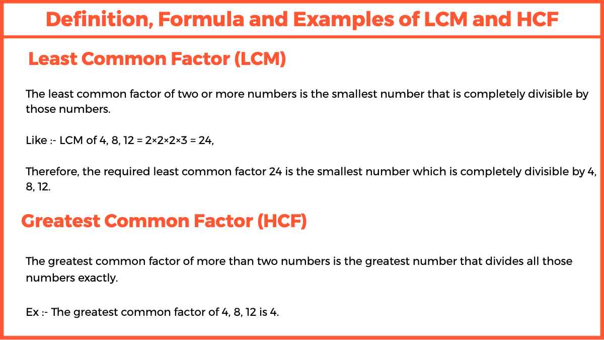 LCM and HCF (Definition, Formula and Examples) - Easy Maths Solutions